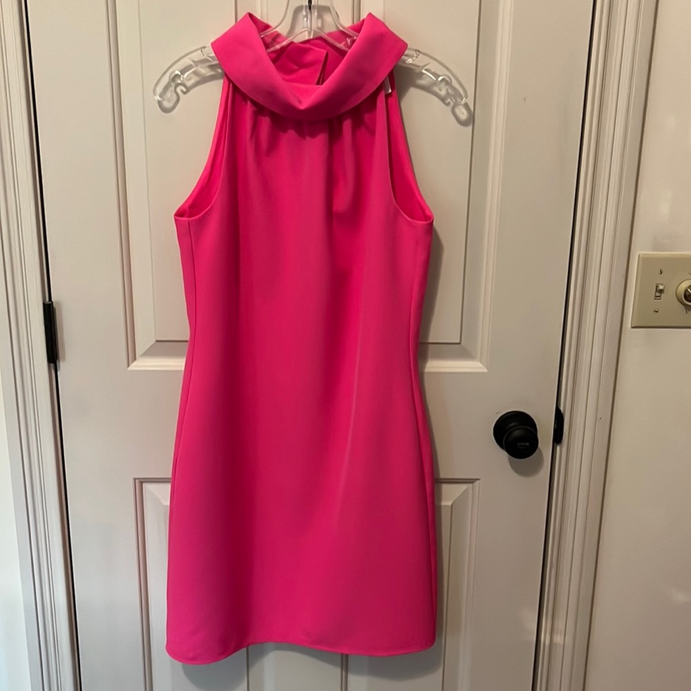 Pink summer dress, fully lined.